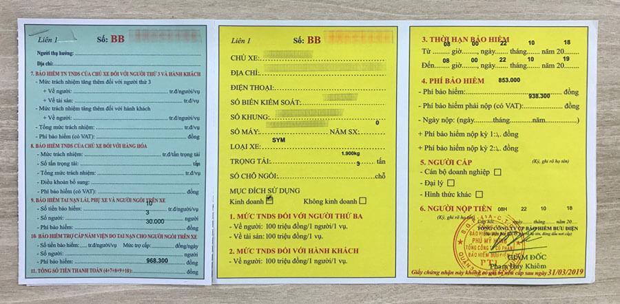 Giấy BH TNDS
